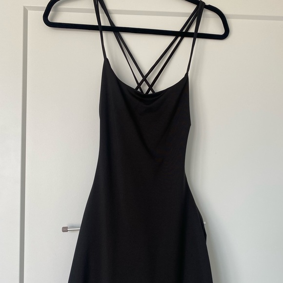 XS Black Backless Chris Cross Cocktail Dress - Picture 2 of 5